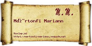 Mártonfi Mariann névjegykártya