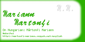 mariann martonfi business card