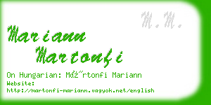 mariann martonfi business card